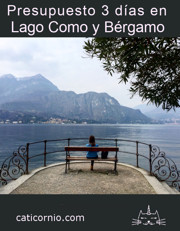 ¡Guarda el presupuesto de nuestro viaje de 3 días en el Lago Como y Bérgamo en Pinterest!